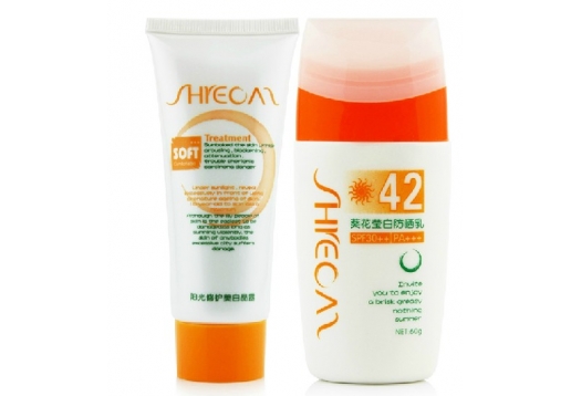水循环 葵花莹白防晒乳SPF42PA60g+阳光修护美白晶露60g